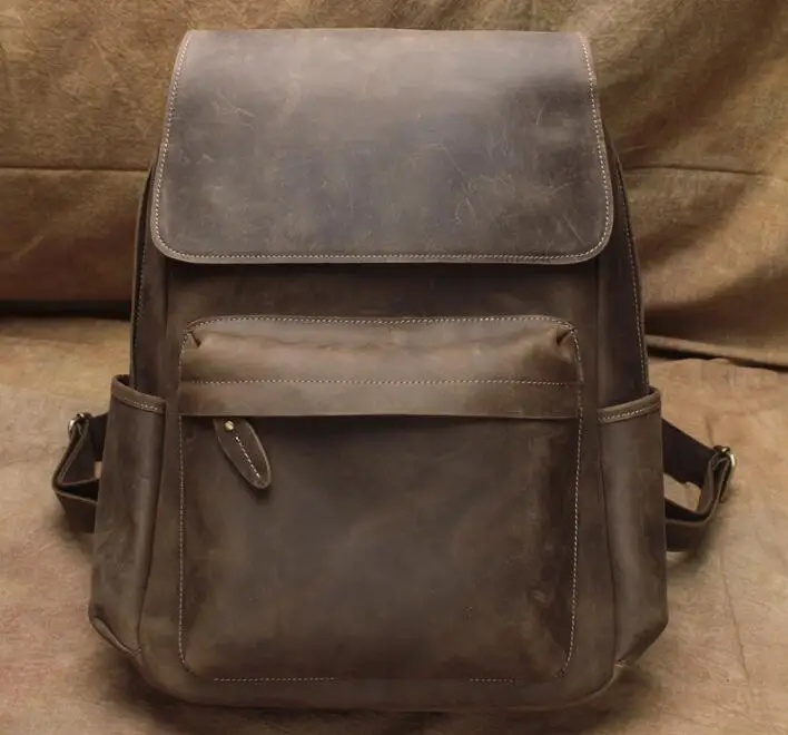 L032 Wholesale Men Genuine Leather Backpack for Laptop