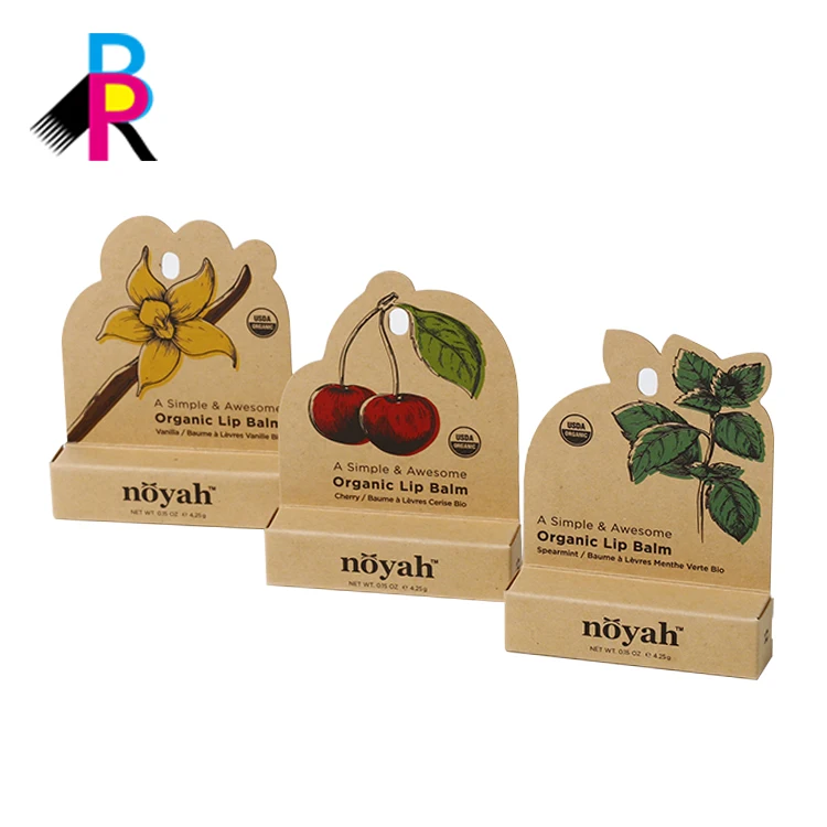 Индивидуальная оптовая продажа, упаковочная коробка из крафт-бумаги с принтом экологически чистых губных помад