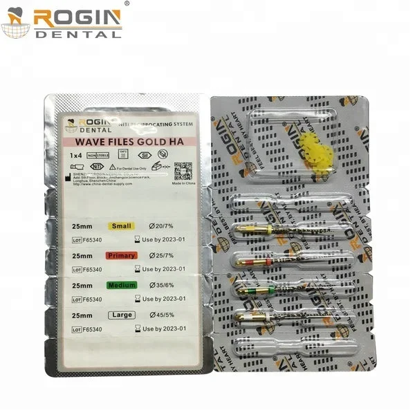 Niti Rotary Dental Endo Files ROLL WAVE FILE GOLD with Heat Activation Reciprocating system