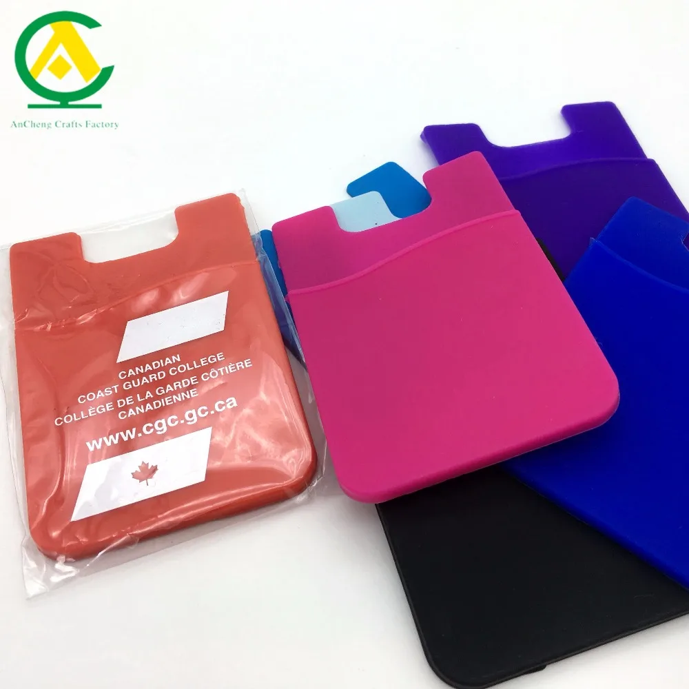 New custom design Cell Phone Credit Card Holder 3M Sticker Silicone Smart Wallet