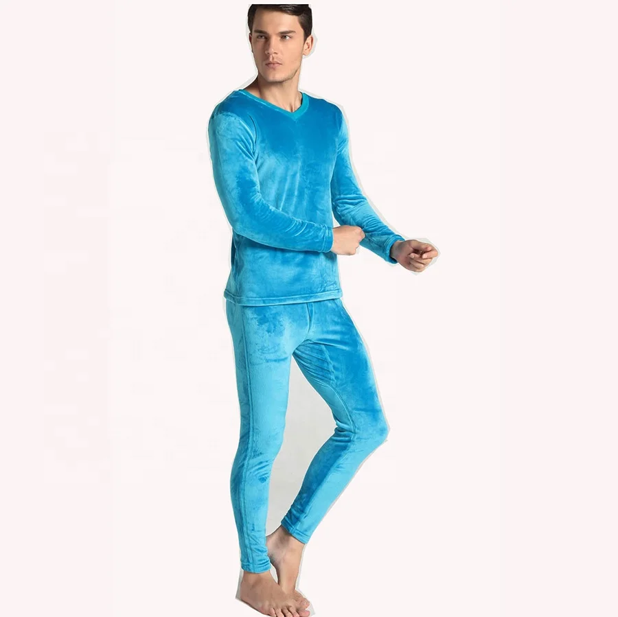 mens penis underwear plus velvet thicken keep warm long johns thermal underwear with shirt and pant