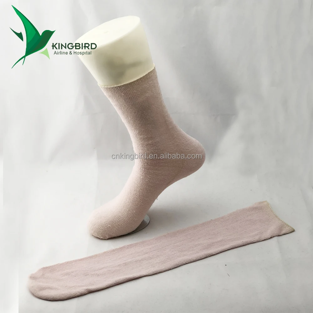 knitted Casual Airline Disposable Tube 100 % Polyester Socks