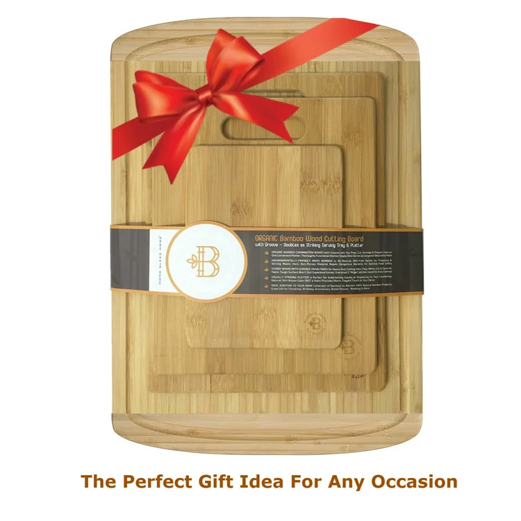 King Size Kitchenware Custom Bamboo Chopping Board Set of 4