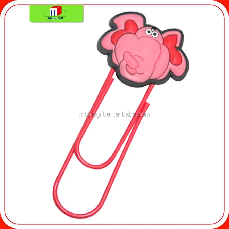 
customized cheap soft pvc rubber paperclip / rubber book mark /book clip 