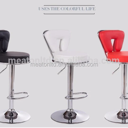 Swivel Bar Stool With Footrest Kitchen Counter Bar Stools / PU Leather Hydraulic Lift Adjustable Counter Bar Stool CL - 5023