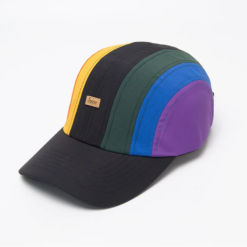 2021 New Style Unique Fashion Design 100% Cotton Multicolored Rainbow Hat Baseball Cap