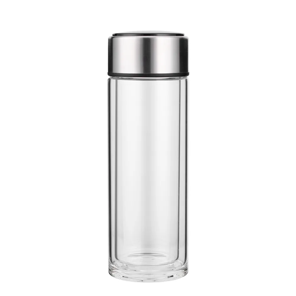2020  LED Smart double wall glass  water bottle with temperature display