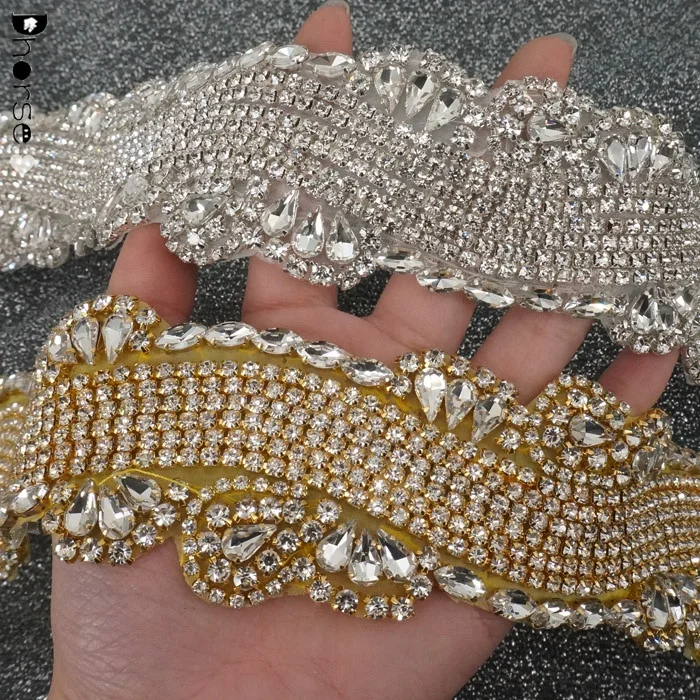 Factory Directly Hot Sell Wedding Dress Hot-Fix Rhinestone Applique