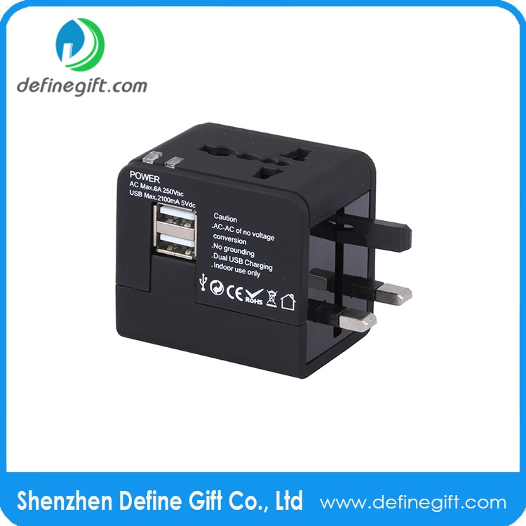 США ЕС ВЕЛИКОБРИТАНИЯ АС Плагин 5 В 2.1A 2 USB Мире Универсальный Адаптер Путешествия Зарядное Устройство