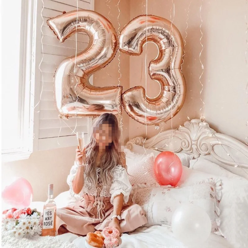 36 inch gold silver star foil balloon heart shape balloon party decoration