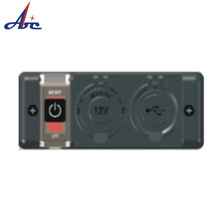 new style 3 Port Carling Accessories Dual USB Socket 12V Power Socket On-Off Switch Panel 1