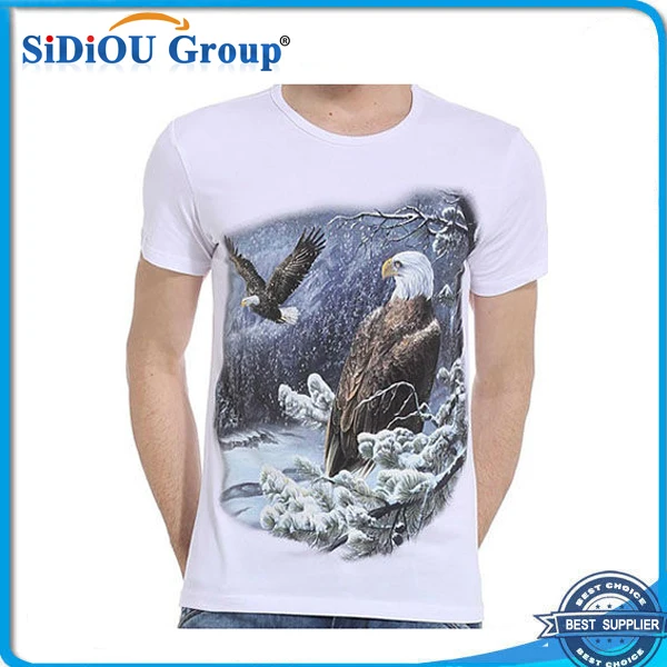 Ястреб-тетеревятник Сублимация 3D футболки шею с коротким рукавом печать 3D