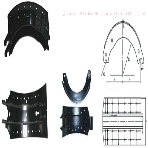 chinese truck parts semi-met and metal auto brake shoe lining material