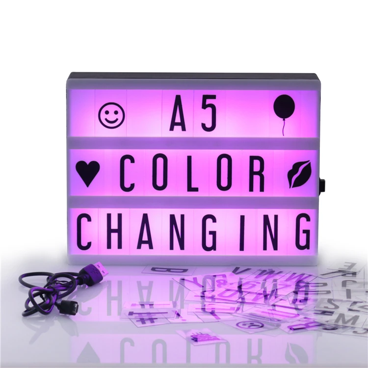 Normal Color Change Party Event Decoration Gift Message Light Cinema Box A5 mini cinema light box