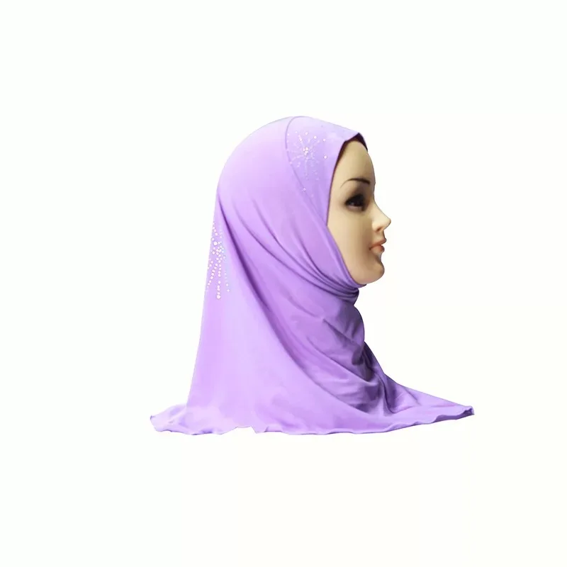 Новое поступление, Хрустальный пеньковый хиджаб для детей, милый детский хиджаб Amira