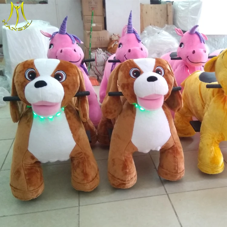 Hansel funfair plush animal toy car dinosaur 24 volt ride on toy for kids and adults