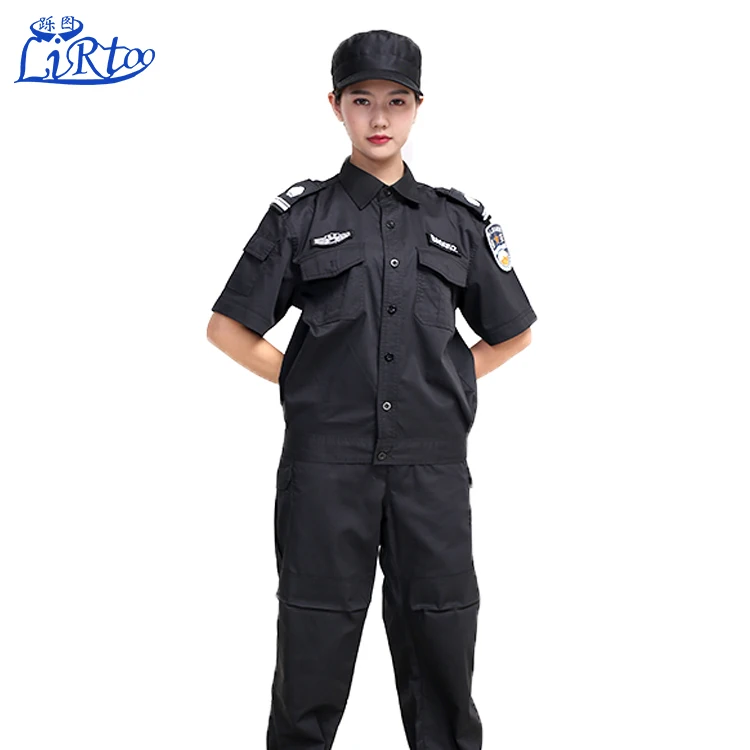 
High Quality Latest Unisex European style and American style security guard Military uniforms Black 