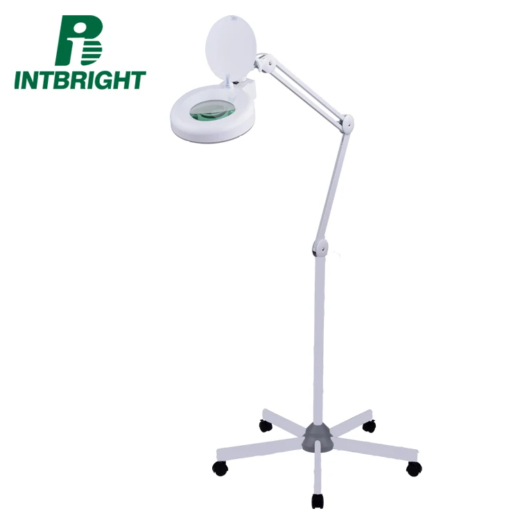 5in magnifier 5X Lens magnifying glass led floor lamp rolling stand magnifier lights