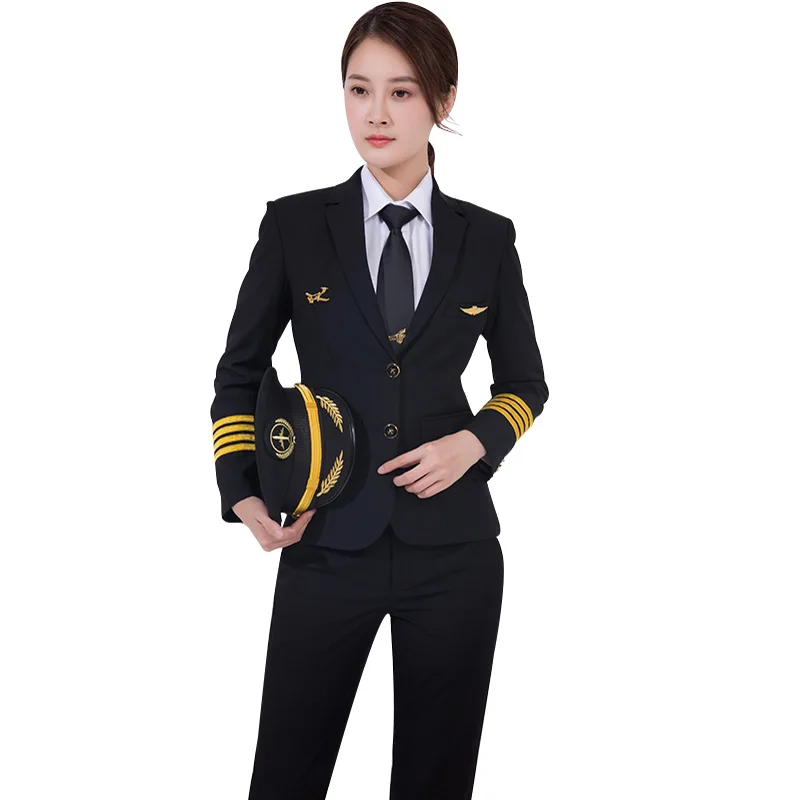 
Airline Flight USA Aviation Pilot Uniform Female Pilot Shirt Suit Women Uniforms 