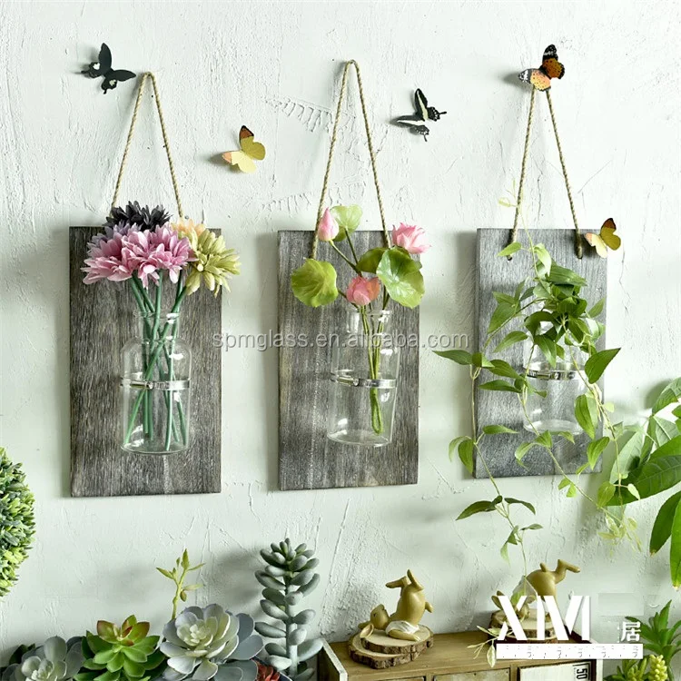 Unique glass & crystal vases bottle glass wall planter as new design glass planter