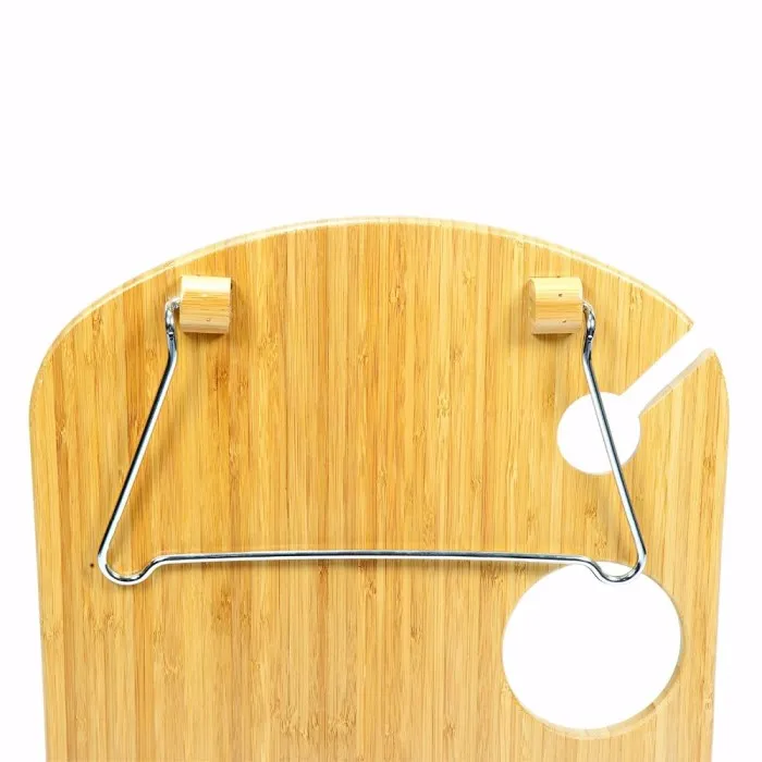 New Product Ideas 2021 Bamboo Wooden Wine Accessories Travel Camping Folding Outdoor Picnic Table With Wine Holders