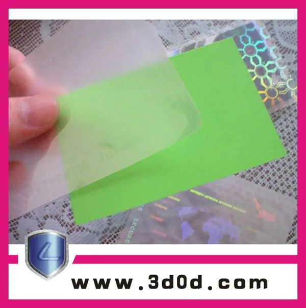 Custom id Card Printer Sticker pvc hologram card overlay sticker label