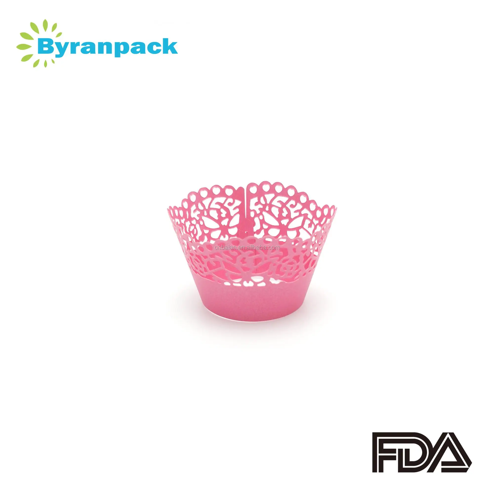 Hot sale colorful party laser cut lace paper cupcake wrappers cake decoration