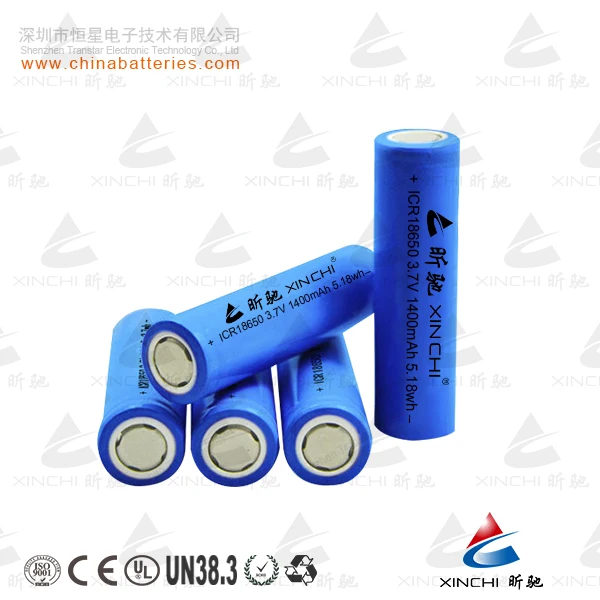 
factory Direct Deep cycle 18650 3.7V 1400mah rechargeable lithium-ion laptop battery cell 