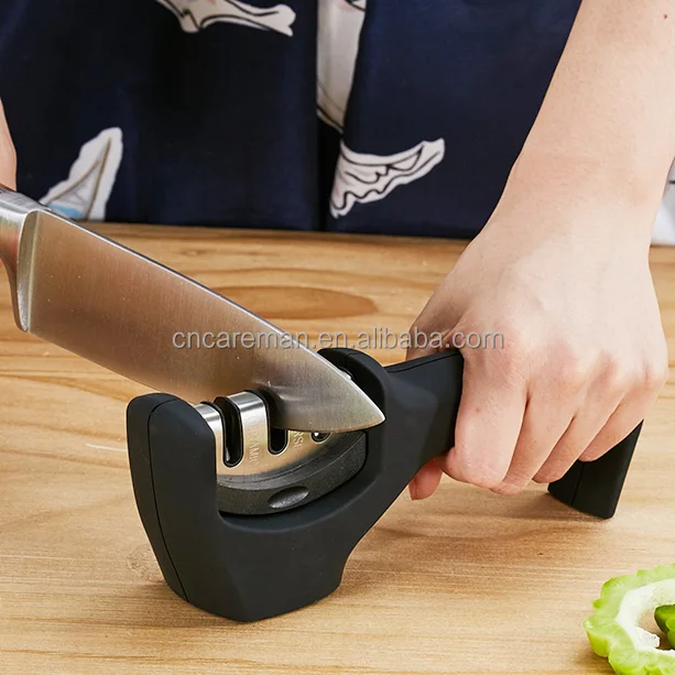 3 in 1Professional Manual Kitchen Knife Sharpener for Kitchen Knives, Ceramic/Coarse/Fine 3 Slot Accepting OEM Orders