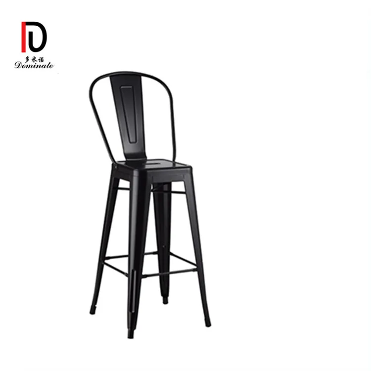 30 inch Copper or Gunmetal Industrial Chic Garden Vintage Metal Bar Stool High Chair With High Back