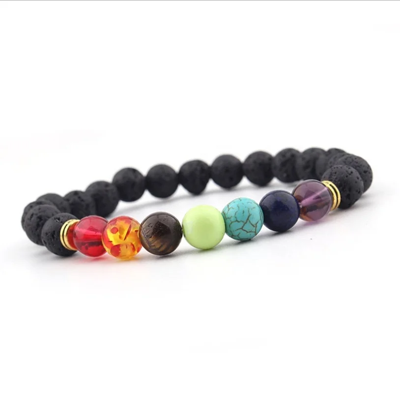 
Factory wholesale volcanic stone beads handmade custom bracelet 