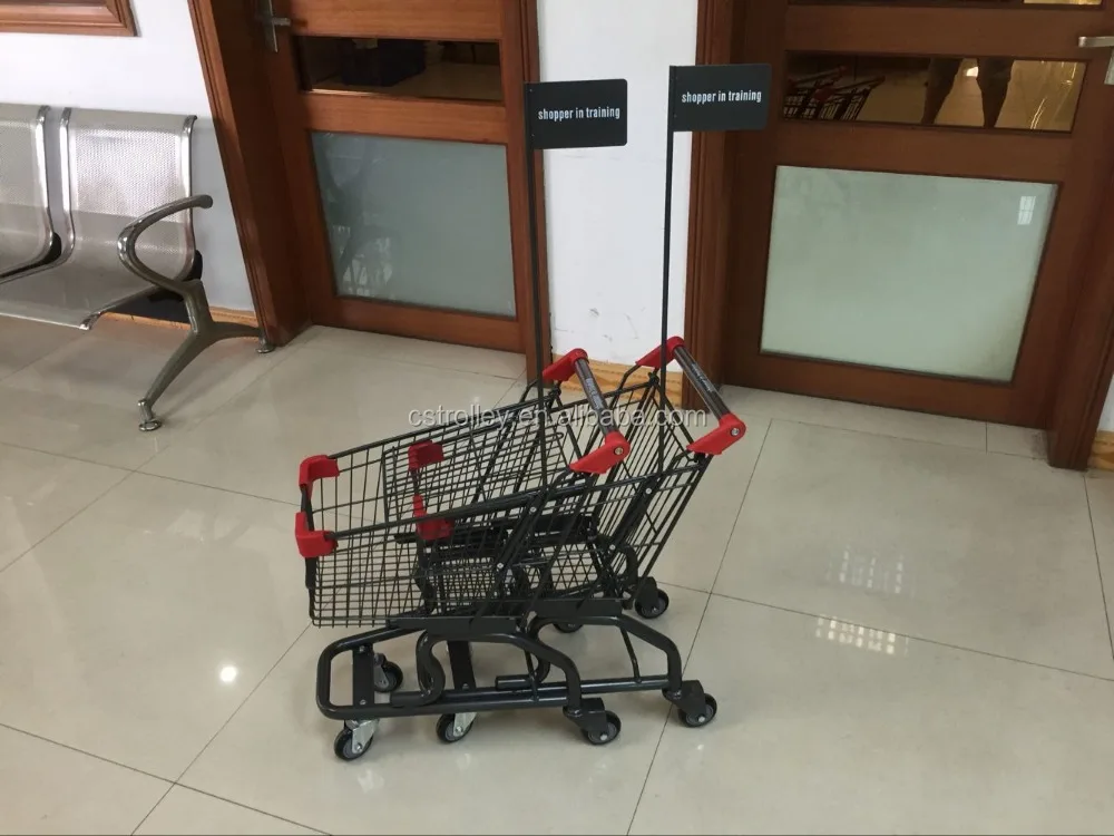 MOQ 20 PCS 26L American Market Supermarket Kids Shopping Cart, Child Shopping Cart