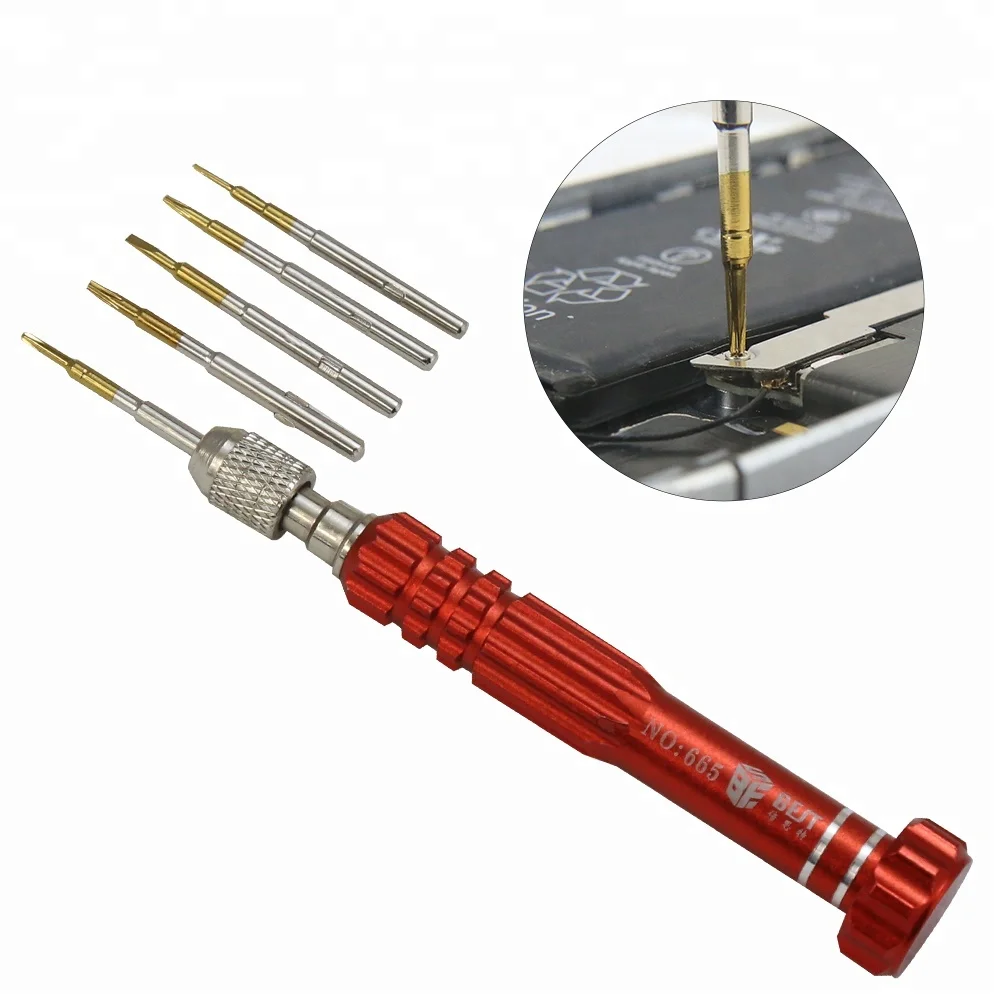 BST-665 5 в 1 для мобильного телефона Cr-V стальные ремонтные разборные инструменты мини отвертка Магнитный Отвертка torx Набор ремонтных инструментов