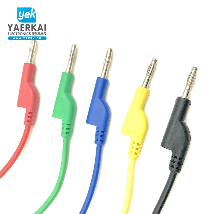 
Insulation covered 4mm stackable banana plug test lead wire probe cable 
