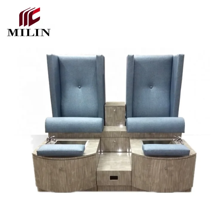 
Double seats pedicure spa chair set luxury pedicure sofa chair with sink and drainage 