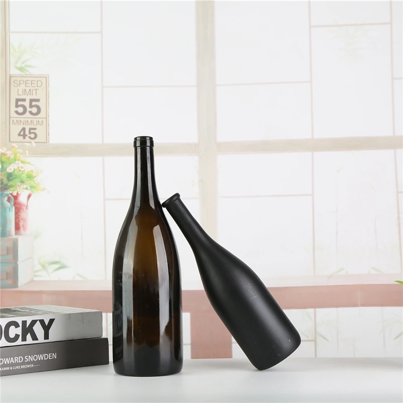 
High quality 5l 5000ml dark green red wine glass bottle with cork wholesale 