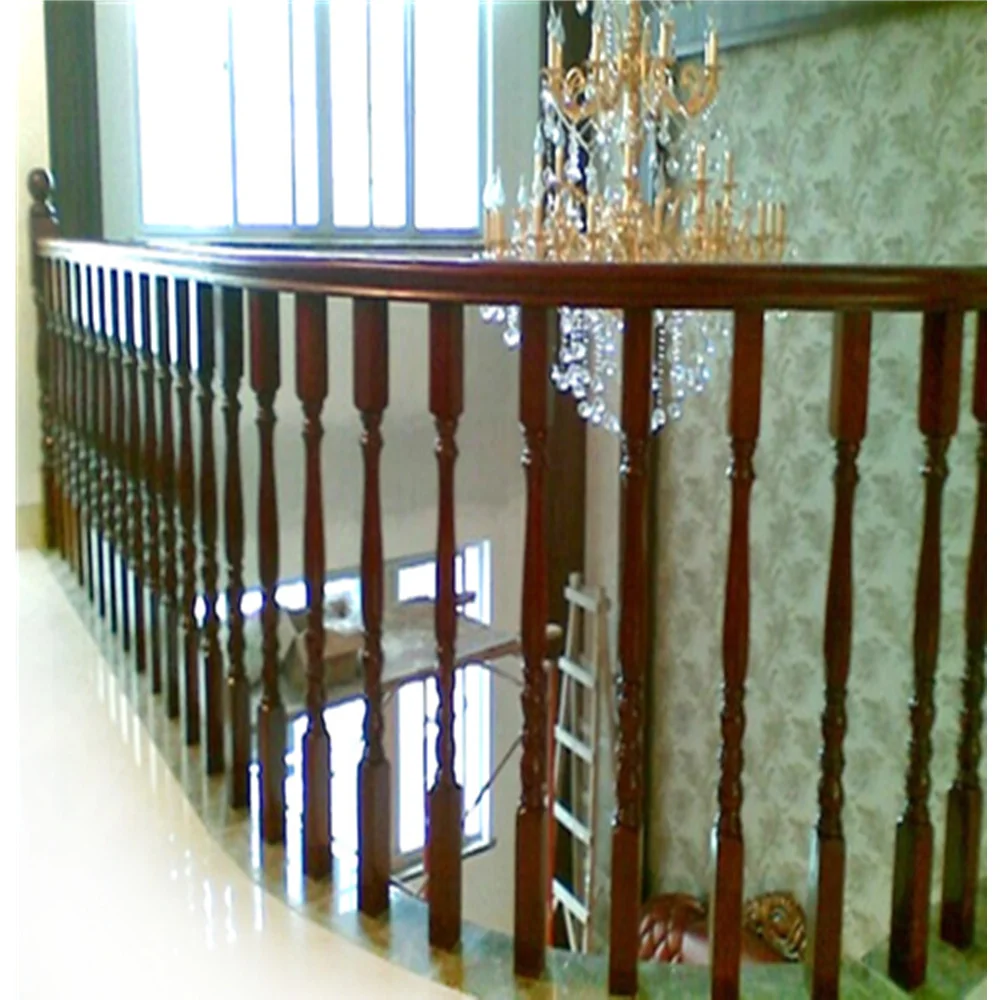 
Customized modern design wood balcony railing model 