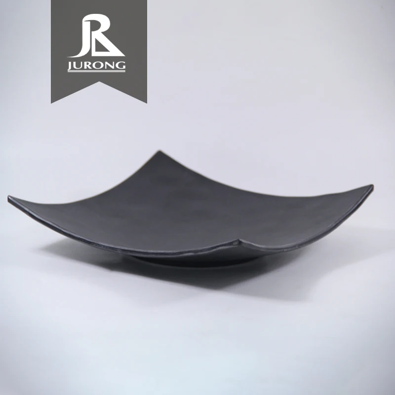 Alibaba wholesale japanese matte black plastic melamine square dinner plate for restaurant wedding