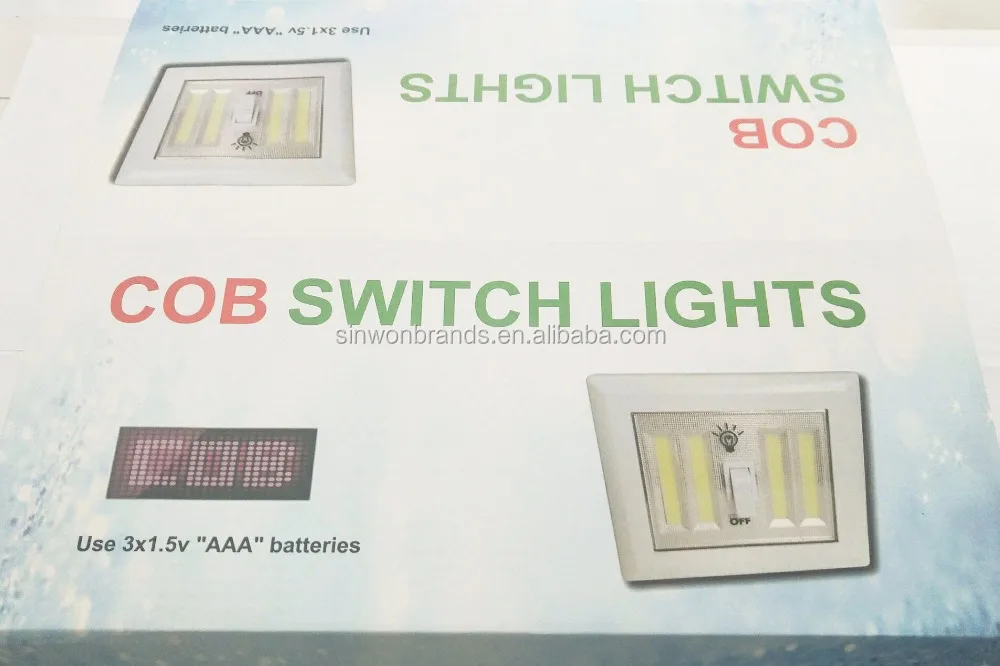 4 lines plastic cob switch lights cob night light