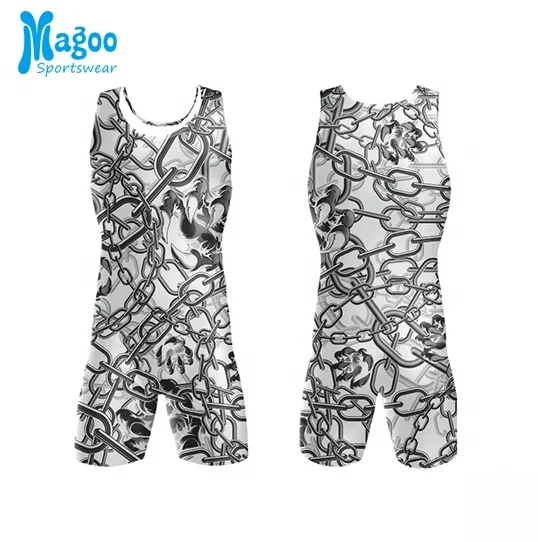 
Custom print weightlifting tops mens high elastic wrestling singlets 