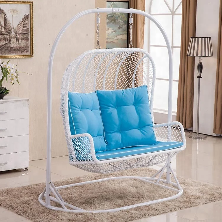 Excellent quality double seat rattan hanging chair outdoor indoor swing chair for adults