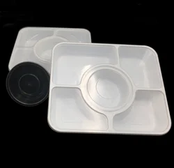 5+1 compartments bento box PP Storage disposable food grade plastic reusable container with bowl