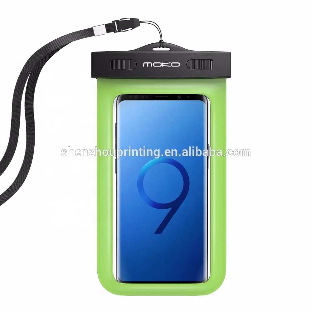 
Promotional factory full sealed waterproof luminous cell smart phone dry bag case, universal clear waterproof phone bag PVC 