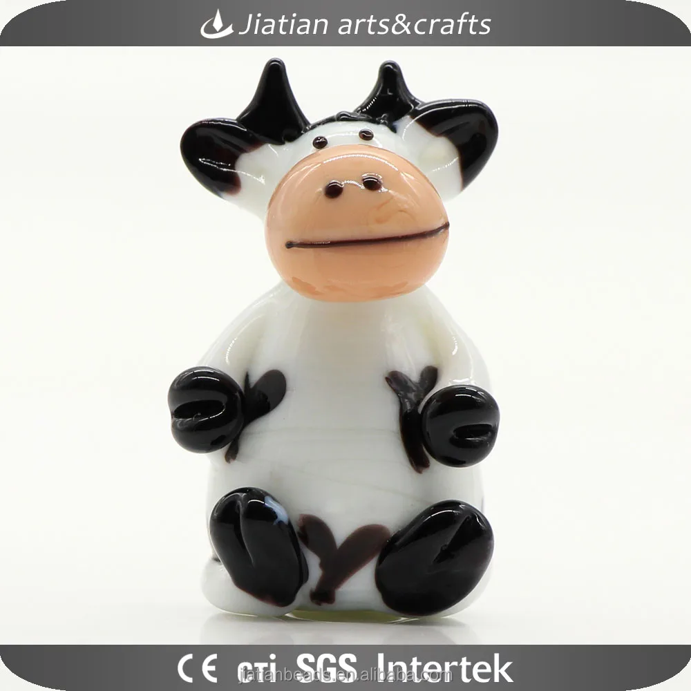 Горячие продажи взорван муранского стекла молочного скота корова фигурка оптовая