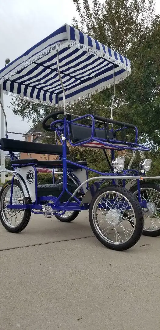 special transportation 2personS 4wheels  SURREY BIKE WITH LED LIGHT AND FRONT BABY SEAT  SURREY QUADRICYCLE
