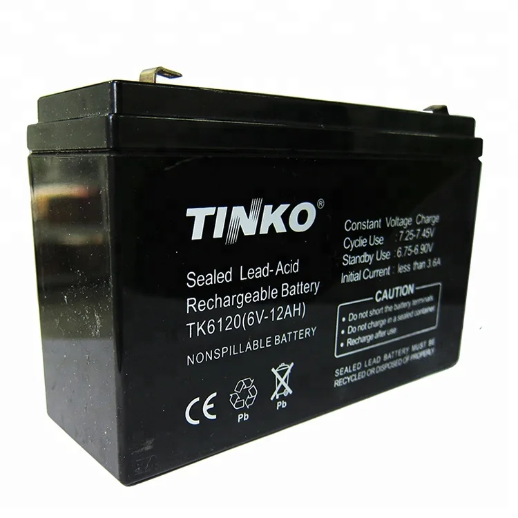 oem custom 6v 12ah rechargeable lead acid battery