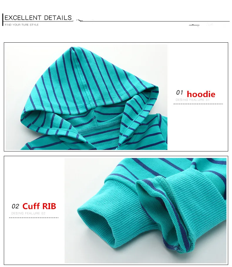 
Kids Clothes Hooded stripe Winter Baby Jacket 