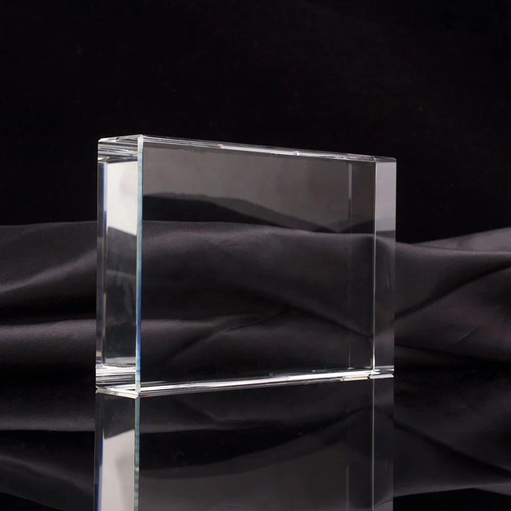 Wholesale 3d Glass Cube K9 Blank Crystal Cube Customizable Logo Clear Crystal Glass Cube