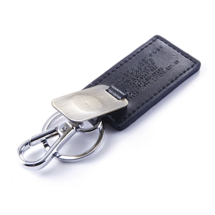 Black leather keychain Car brand logo Pu keychain logo custom key chain