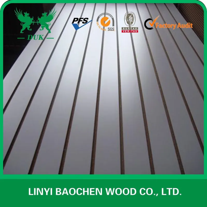 Grooved MDF with aluminum inserts for slatwall panels